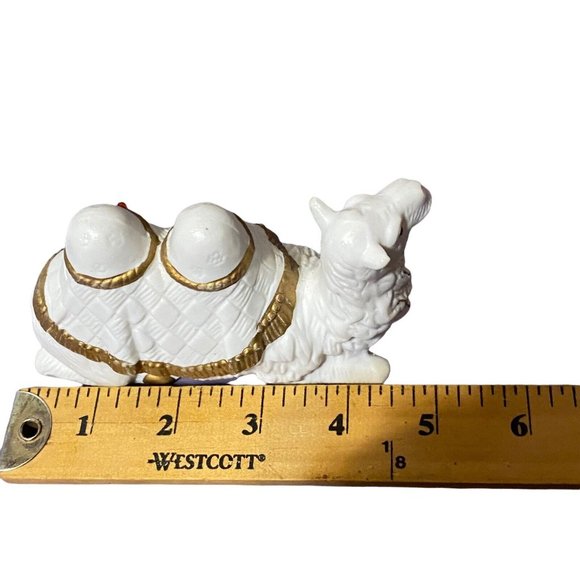Nativity Scene 10 Piece Set White Gold Accents Figurines Christmas Bisque - Picture 9 of 11